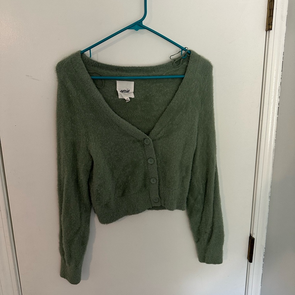 Aerie Sage Button-Up Cardigan